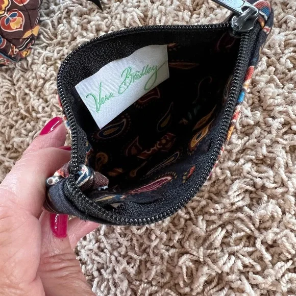 Vera Bradley Retired Paisley Printed Purse ID Coin Purse Black - Picture 9 of 11